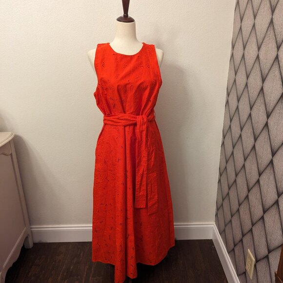 Ann Taylor Eyelet Belted Halter Flare Dress - Picture 5 of 13